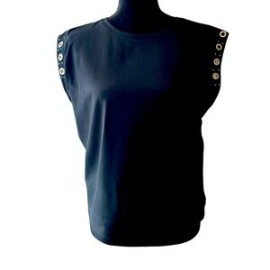 Womens Bar III Black Sleeveless Tee Tank Top - Size Medium